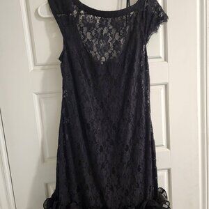 Little black dress with feathers